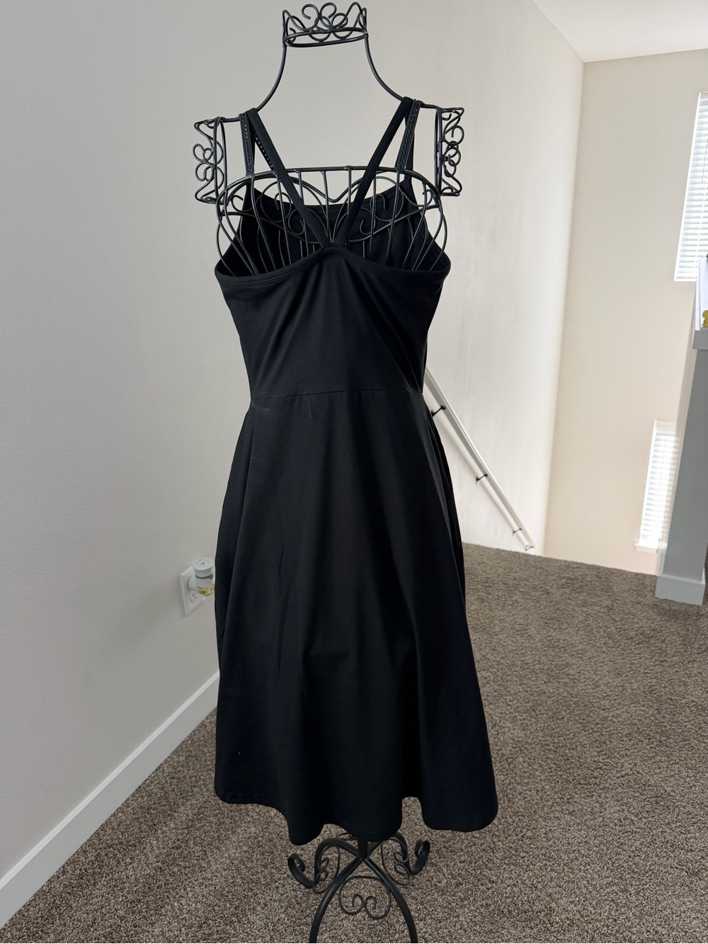 Pact Black Organic Cotton Fit & Flare Midi Dress - Picture 5 of 7